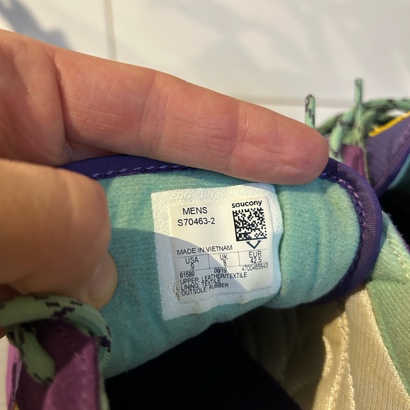 Saucony Jazz Original Purple and Yellow Sneakers - Picture 6 of 6